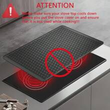 Tapis de protection en silicone pour dessus de cuisinière - 28 "X20" Couvre-plaque de cuisson en céramique, couvre-plaque en verre résistant à la chaleur, film de protection pour cuisinière plate de camping-car, grand tapis de séchage en silicone - Noir/Gris