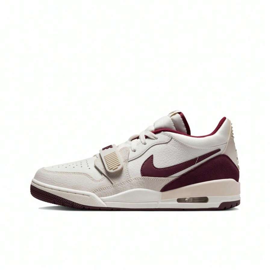 Nike נעלי כדורסל Jordan Legacy 312 "שנת הנחש" מהדורה מוגבלת לשנה החדשה הסינית, נוחות, רב-תכליתיות, נגד החלקה, עמידות, נמוכות, רטרו, בז'-חום, גברים - לבן ואדום - ראה 1