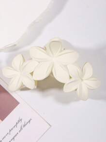 3pcs Matte Flower Shape Clip, Medium Size, Versatile Daisy Hair Clip For Bun, Black/Coffee/White, Beach Accessories, Claw Clip Fall Winter Hair Accessories For Women For Vacation Outfits Woman