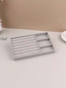 1pc Three-Layer Acrylic Flannel Jewelry Box, Drawer Type Jewelry Organizer, Necklace Earrings Ring Jewelry Storage Box, Gift For Women And Girls