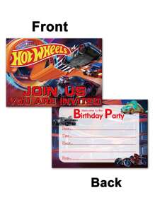 Hot Wheels 12PCS Hot Wheels Racing Theme Birthday Invitation Cards,Fun Party Supplies,Fill-In Birthday Cards For Auto Theme Celebrations,Auto Racing Party Decor & Favor Supply