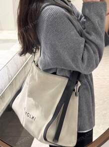 Women's Solid Color Half-Zip Hooded Long Sleeve Sweater, Autumn/Winter