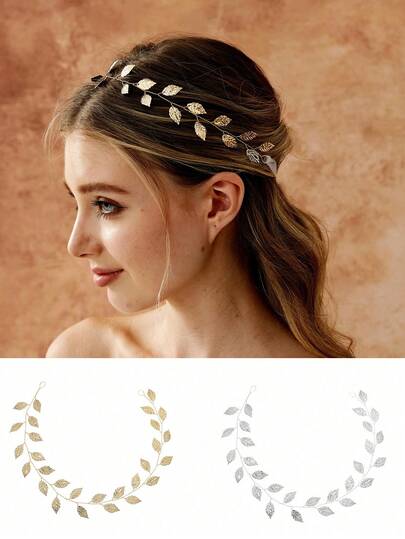 1pc Leaf Headband Boho Headpiece Bridal Hair Accessories For Bridesmaid,Wedding Hair Accessories