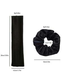 2pcs Set Solid Color Casual Synthetic Hair Scrunchies, Fashion Accessories, Suitable For Women All Seasons