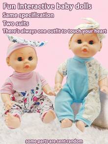 29厘米仿真娃娃玩具，眼睛可动，会喝水和排尿，4种音效，配有奶瓶和安抚奶嘴，互动游戏套装，可作儿童睡眠伴侣。 - 彩色 - 查看 7