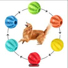 1PC Dog Chew Ball Toy | Natural Rubber Teeth Cleaning Interactive Chew Toy With Snack Pocket | Before-After Whitening Pet Dental Toy For Outdoor Training Reward (Christmas/Birthday Gift)