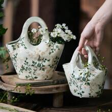 Rustykalny zabytkowy ceramiczny wazon na kwiaty, nowy chiński styl świeży i prosty kwiatowy uchwyt na wodę do salonu, gabinetu, biura