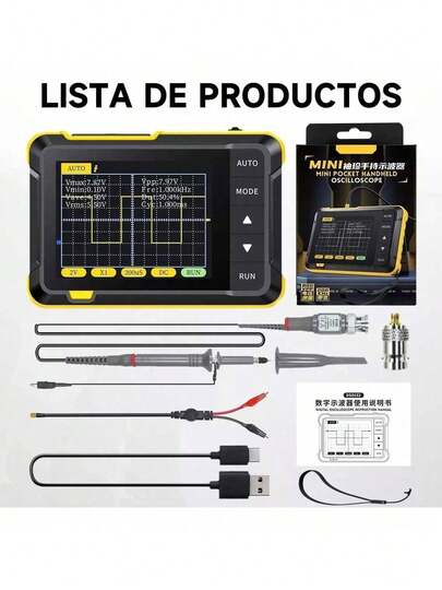 2.8 "TFT kit - osciloscopio portátil de bolsillo para automóvil,2.5MS/s alta tasa de muestreo, ancho de banda de 200KHz, función de disparo automático/normal/single,Dso152 osciloscopio digital 400V 200k con sonda de alta tensión P6100