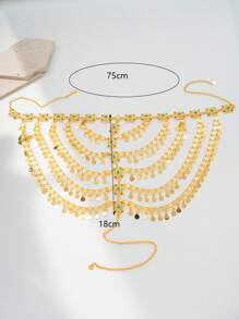 Herseygold 1 pieza Nueva cadena para la cabeza chapada en oro, accesorios para el cabello de novia de estilo del Medio Oriente/árabe, regalo de joyería de lujo para mujeres turcas/kurdas, accesorios para bodas