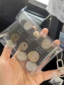 1pc Japanese Coin Holder Wallet Portable Small Change Purse Currency Organizer Travel Transparent Card Case For Women For Men Wallet Mini Wallet Purse Wallet Travel Wallet Coin Wallet Wallet