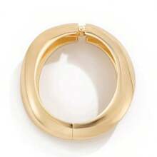1pc Fashion Minimalist Vintage Chunky Jewelry Glossy Geometric Water Drop Expandable Spring Bangle Bracelet, Suitable For Women's Evening Party, Daily Wear, Perfect Holiday Gift