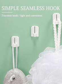 10pcs White Self-Adhesive Hooks, Suitable For Mesh Curtain Rods, Window Hooks For Bathrooms And Kitchens, Curtain Rods