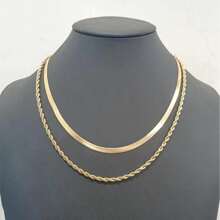 1 pieza Collar con colgante de acero inoxidable, diseño de eslabón de cuerda retorcida, tono dorado, gran regalo para amigos y familiares, para todas las estaciones