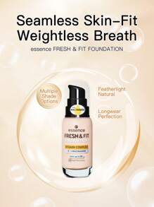 Essence Essence FRESH & FIT FOUNDATION, Available In Multiple Shades, 30ml, Combines Beautification And Moisturizing Effects, Effortlessly Creates Natural Makeup Look