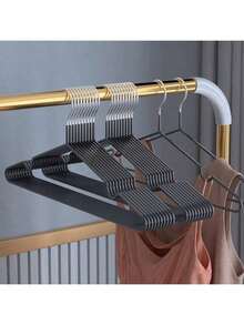 10pcs/20pcs Non-Slip Heavy Duty Clothes Hangers, (15.75"*7.87"), 30-40g/1pc Black Anti-Slip Heavy Clothes Hanger, Bedroom Supplies, Storage Supplies, Premium Durable Storage Solution For Bedroom & Closet - Effortless Hanging, Space-Saving Design, Ideal For Living,Spring,Minimalist,Summer Tops,1pc - Multicolor - View 4