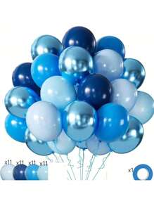 45pcs 10-Inch Blue Round Latex Balloons, Suitable For Birthday, Graduation, Bridal Wedding, Party Decoration - Seasonal Party Decoration Balloons