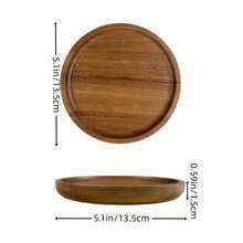 Wooden Serving Tray Round Shape Charcuterie Boards Decorative Tray For Living Room Kitchen Home - 棕色 - 查看 6