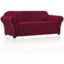 Stretch Sofa Slipcover Couch Covers Dogs Pet Friendly Fitted Furniture Protector Sofa Covers With Non Slip Elastic Bottom For 3 Cushion Couch - Burgundy Red - View 8