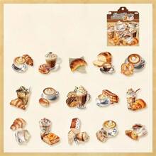 Vintage Style Coffee-Theme Sticker Pack, Transparent PET Stickers For Planner, Scrapbook Decoration, Diary Journal, Coffee Beverages