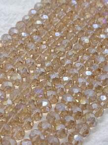 Confezione di perline distanziali sfaccettate in vetro di cristallo d'Austria con sfumatura color champagne da 4/6/8 mm, perline a rondella per la realizzazione di gioielli, braccialetti, collane, orecchini e accessori fai-da-te