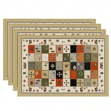 1/4/6/8/12 piezas, manteles de lino impresos lavables, almohadillas protectoras para mesa para interiores y exteriores, adecuadas para fiestas, fiestas y mesas de cocina