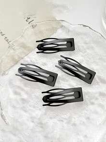 10pcs Black Metal BB Hair Clips, Hair Accessories For Styling, Suitable For Women's Daily Use, Party & Holiday Claw Clips Hair Claws Hair Barrettes, School Stuff, Set, Hair Piece