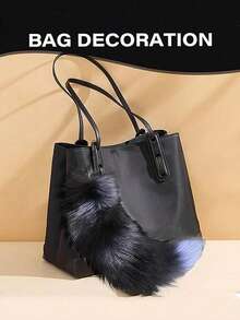 1 pieza Llavero, cadena de cola de llavero, llavero con colgante de cola de zorro simulada, accesorio colgante para bolsos, regalos de Acción de Gracias, Día de San Valentín y fiestas (color aleatorio) - Multicolor - Ver 3