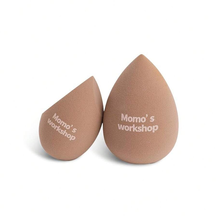 Momo'S Workshop Makeup Sponges Set,Foundation Blender Sponge, Soft Powder Puff Applicator, Face Brush Women, Travel Essential Cosmetics Tools,2pcs - Brown - View 1