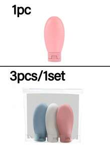 1 pièce/3 pièces Bouteille de voyage rechargeable en silicone étanche et compressible. Ensemble de bouteilles de voyage en silicone pour cosmétiques, shampooing et liquides. Contenants rechargeables et étanches. Ensemble de bouteilles de voyage pratique, essentiels de voyage retour à l'école.