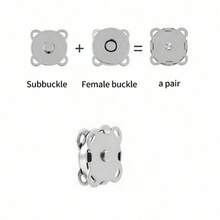 10 件梅花磁扣，手工缝制磁扣，包包和服装 DIY 磁扣，隐形双磁扣 - 彩色 - 查看 2