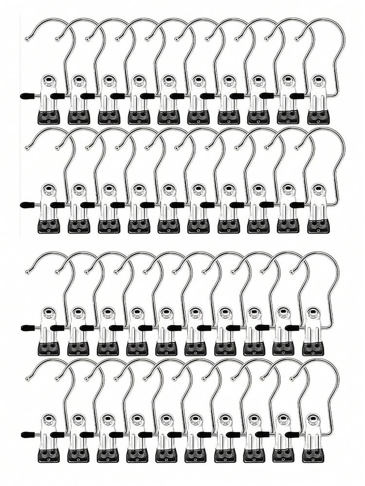 ステンレス製洗濯バサミ 20/10/5/1個セット、ステンレス製洗濯ハンガー フック、シンプルステンレス製フッククリップ、30/40/42個セットのステンレス製クリップ、フック付き洗濯ピンチ、(コート)ハンガー、インテリア、携帯用洗濯ハンガークリップ、洋服掛け収納ラック、洗濯バサミ イースターの装飾、母の日の衣類春の装飾、ホリデーの装飾、ハンガー ドレス パンツ 靴 ジーンズ ブーツ スカート - マルチカラー - 見る 31