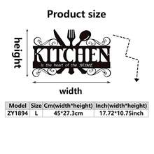 Arte de pared de metal con tema de cocina, decoración de hogar y restaurante de hierro, acento perfecto para Navidad con letrero de nombre personalizado para granja, patio, porche, idea de regalo única, elegante, de moda, contemporánea, personalizada, regalo ideal para novio, novia, papá, mamá, familia, amigos en el Día de San Valentín, Día del Niño, Día del Padre, graduación, boda, inauguración de la casa, sala de estar, dormitorio, oficina, decoración de cocina y comedor del hogar - Multicolor - Ver 17