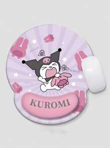 Sanrio 1pc Kuromi Series Dark Mode Mouse Pad Small Mat With Wrist Rest Pad, Non-Slip Desk Keyboard Hand Holder For Dorm,School Supplies,Back To School