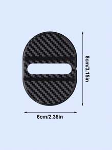 4Pcs Carbon Fiber Textured Anti-Rust Door Lock Cover – Universal Shock-Absorbing And Noise-Reducing Buffer Pad For Door Locks, Rainproof And Moisture-Proof