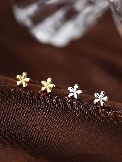 2 件新款女士迷你花朵耳钉，适合日常佩戴