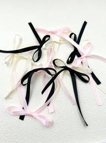 6pcs Women's Polyester Ribbon Bowknot Hair Clips, Multi-Color Fashion Hair Accessories Hairpins, Sweet Cute Lace Barrettes, Elegant Ballerina Y2K Hair Decor Supplies, Suitable For Daily Use Claw Clips, School Stuff, College