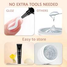 GLOZ 20g Gel de strass pour nail art, vernis à ongles gel super résistant, convient pour la décoration des ongles, gel à ongles 3D stéréoscopique brillant, nail art de pierres précieuses, ongles en diamant, nécessite un durcissement UV/LED, cadeau de beauté pour les ongles - Transparent - Voir 8