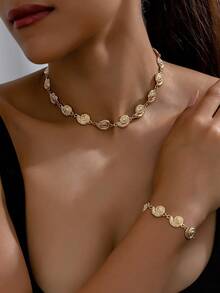 1 Set European & American & Exaggerated Seashell Necklace Suit For Beach Holiday - Golden Conch Set - View 16