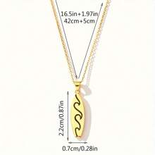 Wave Oval Surfboard Pendant Necklac - Vacation Style Jewelry For Beach Holidays, Daily Wear & Gifting