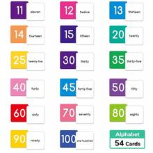 54 件/套教室字母和数字学习卡,早教 ABC 闪卡:双面 A-Z、字母和 0-100 数字插图,适合婴儿的第一个益智玩具,采用材料设计,适合小手、学生、文具、学校用品、返校礼物、男孩、女孩、闪卡、儿童生日礼物、儿童玩具、婴儿需要 - 彩色 - 查看 8