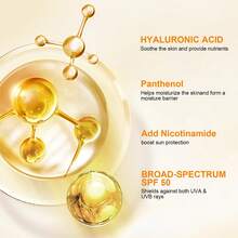 日常保湿防晒乳液，SPF 50，UVA 和 UVB 双重防护，蕴含洋甘菊和维生素 E，适合油性肌肤 - 白色 - 查看 4