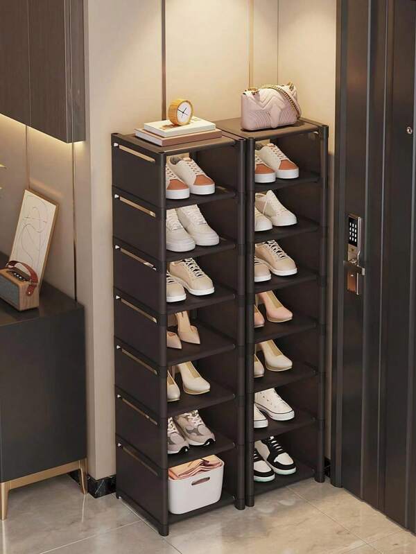 1pc Space-Saving Stackable Shoe Rack, Multi-Layer, Assemblable, High Capacity, Fashionable, Multi-Functional, Shoe Storage Shelf, Sturdy, Easy To Assemble/Disassemble, Portable, Suitable For Living Room, Bedroom, Entryway, Office, Home, Multi-Layer Storage, Holiday/Christmas Gift