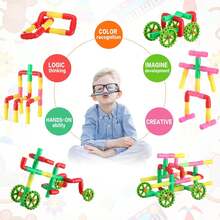 30pcs Water Pipe Building Block Puzzle Toy For Kids , Random Color Assembly Toy, STEM Children's Creative Pipe Building Block Set, Wheel Sensory Toy, Suitable For Boys And Girls Over 3 Years Old - Multicolor - View 7