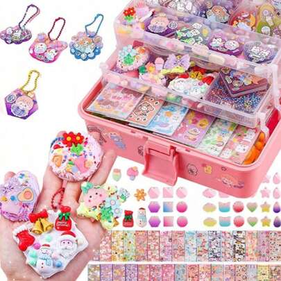 Set de 62/247 piezas de kit de pegatinas creativas DIY para niñas - Juguetes de arte de tarjetas Goo aptos para la creatividad de las niñas - Materiales completos DIY para scrapbooking con tarjetas Goo y pegatinas - Juguetes divertidos y materiales de arte para niños (colores y estilos aleatorios)