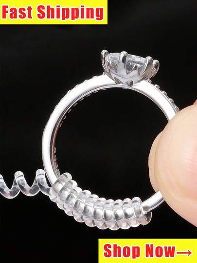 Transparent ringstorleksjusterare, vardagligt fritidsverktyg, genomskinliga spiralbaserade ringverktyg, skyddsspännare, reducerare, storleksändringsverktyg för smycken, ringjusteringsdyna, ringstorleksjustering, fast lös ring, reduktionsdyna för storleksringar, morsdagspresent, mors dag, present till mamma, present till mamma