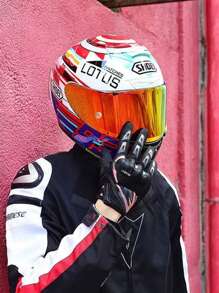 AD 1 Pair Women's Black & Pink Motorcycle Gloves, Touch Screen Padded Breathable Anti-Slip, Suitable For MBX/MTB/ATV, Cycling Sports Gloves