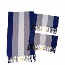 3 Piece Loom Runner Set 100% Cotton Promotion - Blue and White - View 1
