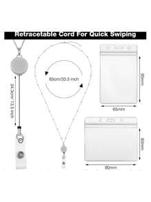 1 Set Women Badge Lanyard Badge Necklace Retractable Badge Reel With 2 ID Card Holders, Girl Necklace Nurse Office Worker, Back To School Season
