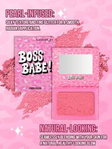 MISSLYN-2 件哑光和闪光粉状腮红套装、Boss Babe 闪光粉状腮红、FLIRTY BIUSH 粉状腮红、腮红粉盘、哑光效果、色素丰富、丝滑配方、1 件腮红盘、闪光腮红、豹纹、初学者友好、色彩幻想腮红、持久、修容、高光、便携尺寸、适合旅行和户外使用、防水防汗腮红、小巧可爱、旅行、高色素