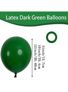 15/45/100PCS 5/10/12inch Blackish Green Balloons Latex Balloons Helium Balloons For Birthday Graduation Shower Wedding Holiday Party Decoration, Green Ribbon